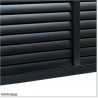 5.0M Wide & 1.8M High Flat Top Louver Sliding Gate in Matte Black Colour.