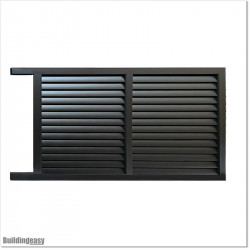 3.5M Wide & 1.8M High Flat Top Louver Sliding Gate in Matte Black Colour.