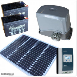Medium duty solar powered sliding gate opener. Kit comes with 24V solar system