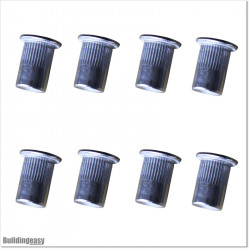 Large Flange Head M8 Aluminium Rivet Nut 16 pieces