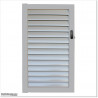 Aluminium Louver Pedestrian Gate 1M wide in Silver Pearl With Button Key Lock