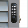 Aluminium Louver Pedestrian Gate 1M wide in Silver Pearl With Button Key Lock