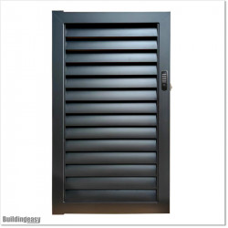 Aluminium Louver Pedestrian Gate 1M wide in Matte Black With Parts 1.8M high