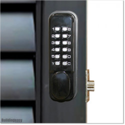 Aluminium Louver Pedestrian Gate 1M wide in Matte Black With Parts 1.8M high