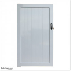 Pedestrian Tongue & Groove gate is 1.0M wide and gate height is 1.75M. Gate comes with a Lock