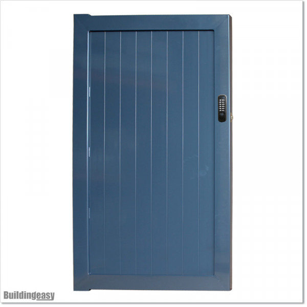 Pedestrian Tongue & Groove gate is 1.0M wide and gate height is 1.75M. Gate colour RAL7016 (Anthracite Grey)