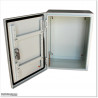 Metal wall mount enclosure 300 X 400 X 200 mm. IP 65 waterproof rating