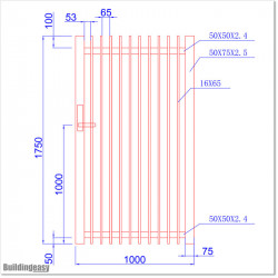 Finn Gate is 1000mm wide (excluding hinge gap) and 1750mm high. Gate comes with Button Lock and Stricker Bracket