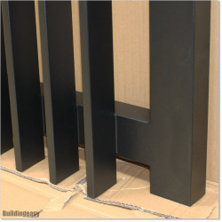 Finn Gate is 1000mm wide (excluding hinge gap) and 1750mm high. Gate comes with Button Lock and Stricker Bracket