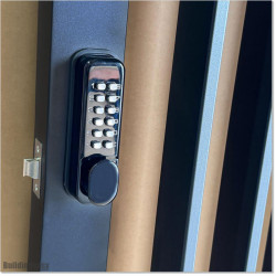 Finn Gate is 1000mm wide (excluding hinge gap) and 1450mm high. Gate comes with Button Lock and Stricker Bracket
