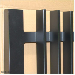 Finn Gate is 1000mm wide (excluding hinge gap) and 1450mm high. Gate comes with Button Lock and Stricker Bracket
