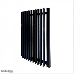 Finn Gate is 1000mm wide (excluding hinge gap) and 1450mm high. Gate comes with Button Lock and Stricker Bracket