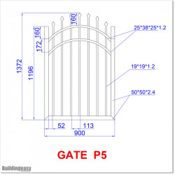 Quality Aluminium Curved Top Pedestrian Gates 1.4M High With Parts.