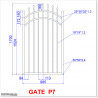Aluminium Black Colour 1. M High Curved Top Pedestrian Gates.