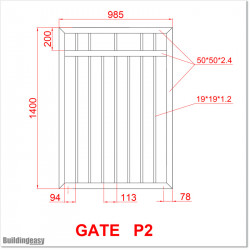 Aluminium Flat Top Pedestrian Gates 1M Wide in Black Colour