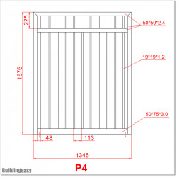 Aluminium Flat Top Pedestrian Gates 1.35M Wide in Black Colour