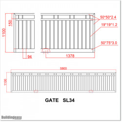 5.8M Wide and 1.2M High Sliding Gate Flat Top in Auckland.