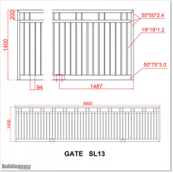 5.8M Wide Black Flat Top Aluminium Sliding Gate 1.4M High in Auckland