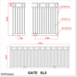 4.7M Wide Flat Top Aluminium Sliding Gate 1.7M High in Manukau Auckland