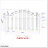 2.9M Wide Arch Aluminium Single swing Gate With Fitting Parts.