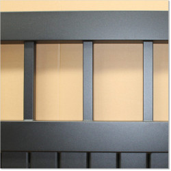 Gate is 4.35M wide and gate height is 1.45. Gate fits 4M post gap. Gate colour Matte Black (RAL9005)