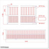 Gate is 4.725M wide and gate height is 1.15. Gate fits 4.5M post gap. Gate colour Matte Black (RAL9005)
