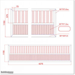 Gate is 4.275M wide and gate height is 1.15. Gate fits 4.0M post gap. Gate colour Matte Black (RAL9005)