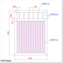 Pedestrian Tongue & Groove gate is 1.05M wide and gate height is 1.45M. Gate colour Pure White (RAL9010)