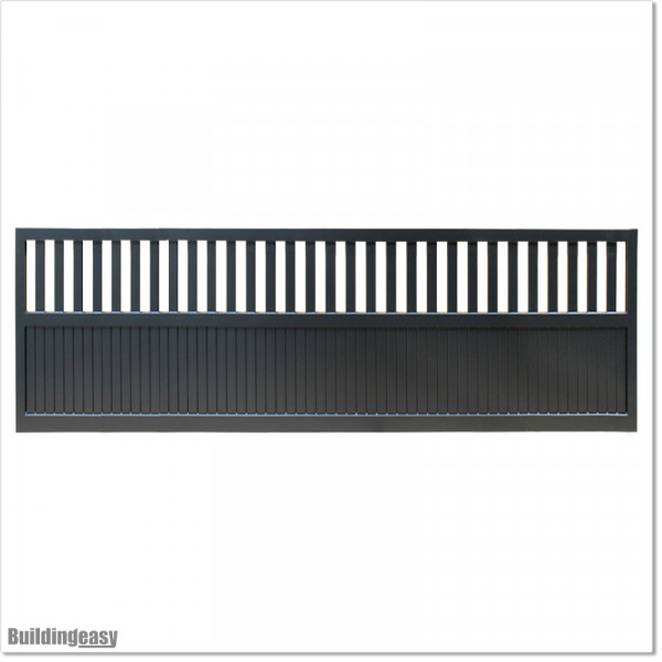 Gate is 4.725M wide and gate height is 1.15. Gate fits 4.5M post gap. Gate colour Matte Black (RAL9005)