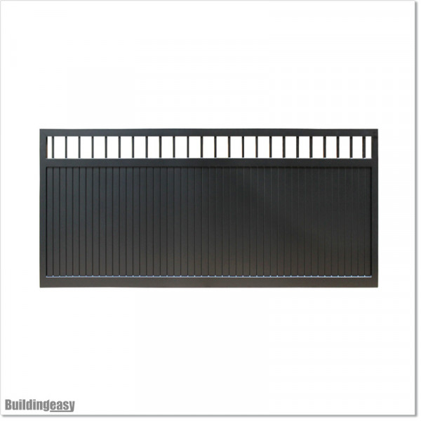 Gate is 3.75M wide and gate height is 1.45. Gate fits 3.5M post gap. Gate colour Matte Black (RAL9005)