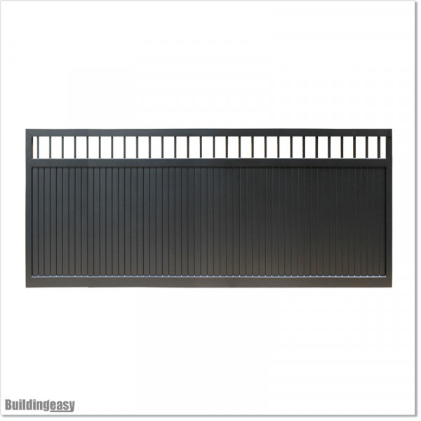 Gate is 4.35M wide and gate height is 1.45. Gate fits 4M post gap. Gate colour Matte Black (RAL9005)