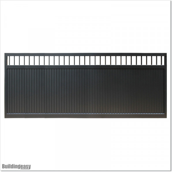 Gate is 4.8M wide and gate height is 1.45. Gate fits 4.5M post gap. Gate colour Matte Black (RAL9005)