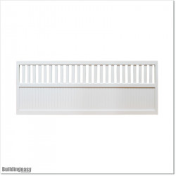 Gate is 3.825 wide and gate height is 1.15. Gate fits 3.5M post gap. Gate colour Pure White (RAL9010)