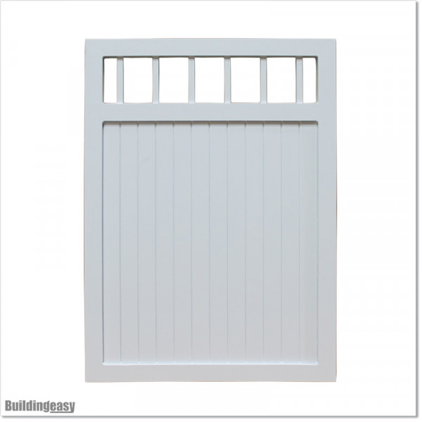 Pedestrian Tongue & Groove gate is 1.05M wide and gate height is 1.45M. Gate colour Pure White (RAL9010)
