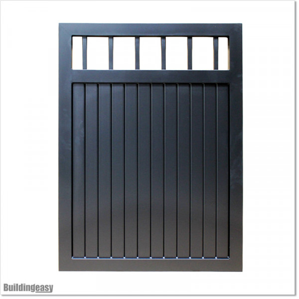 Pedestrian Tongue & Groove gate is 1.05M wide and gate height is 1.45M. Gate colour Matte Black (RAL9005)