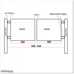 Aluminium Black Powder Coated Double Swing Gate 3.1M Wide.