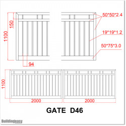 Quality 4M wide Aluminium Double swing Gate With 1.1M High in AKL