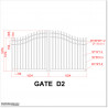 Best Quality Black Colour 3M wide Arched Aluminium Double swing Gates
