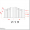 3.2M Wide Aluminium Arch Double Swing Gate includes Parts in Auckland.