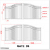 3.7M Wide Aluminium Arch Double Swing Gate includes Parts in Auckland.