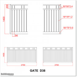 Black Colour 5.4M Wide Aluminium Double swing Gate in Auckland .