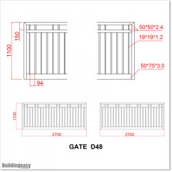 Quality 5.4M wide Aluminium Double swing Gate With 1.1M High in AKL