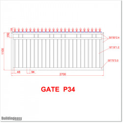 2.7M Wide Aluminium Single Swing Gate in Auckland black Colour.
