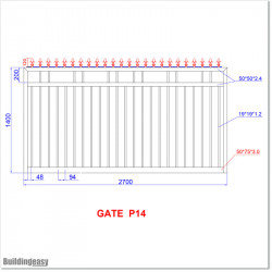 2.7M Wide Aluminium Single Swing Gate in Auckland black Colour.