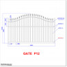 2.9M Wide Arch Aluminium Single swing Gate With Fitting Parts.