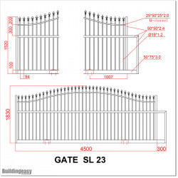 4.8M Wide & 1.8M High Curved Top Sliding Gate	With Added Privacy.