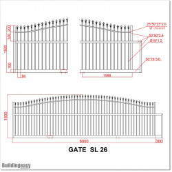 6M Wide & 1.8M Centre And 1.5M End Height Curved & Covered Sliding Gate