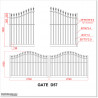 Arch Top Aluminium Double Swing Gate 1.8M High and 5.4M Wide.