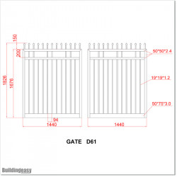Black Colour Powder Coated Double Swing Gates 2.9M Wide with Spear Heads.
