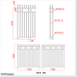 3.6M Spear Head 1005 Aluminium Swing Gate For Best Price in NZ.